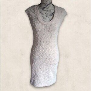 Pearl Southern Couture Ivory Knit Bodycon Dress Sleeveless Knee length Sequin 2